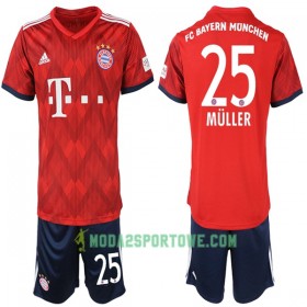 Koszulka Bayern Monachium Müller 25 Dziecięcy Domowe Stroje Piłkarskie 2018-2019 Krótki Rękaw